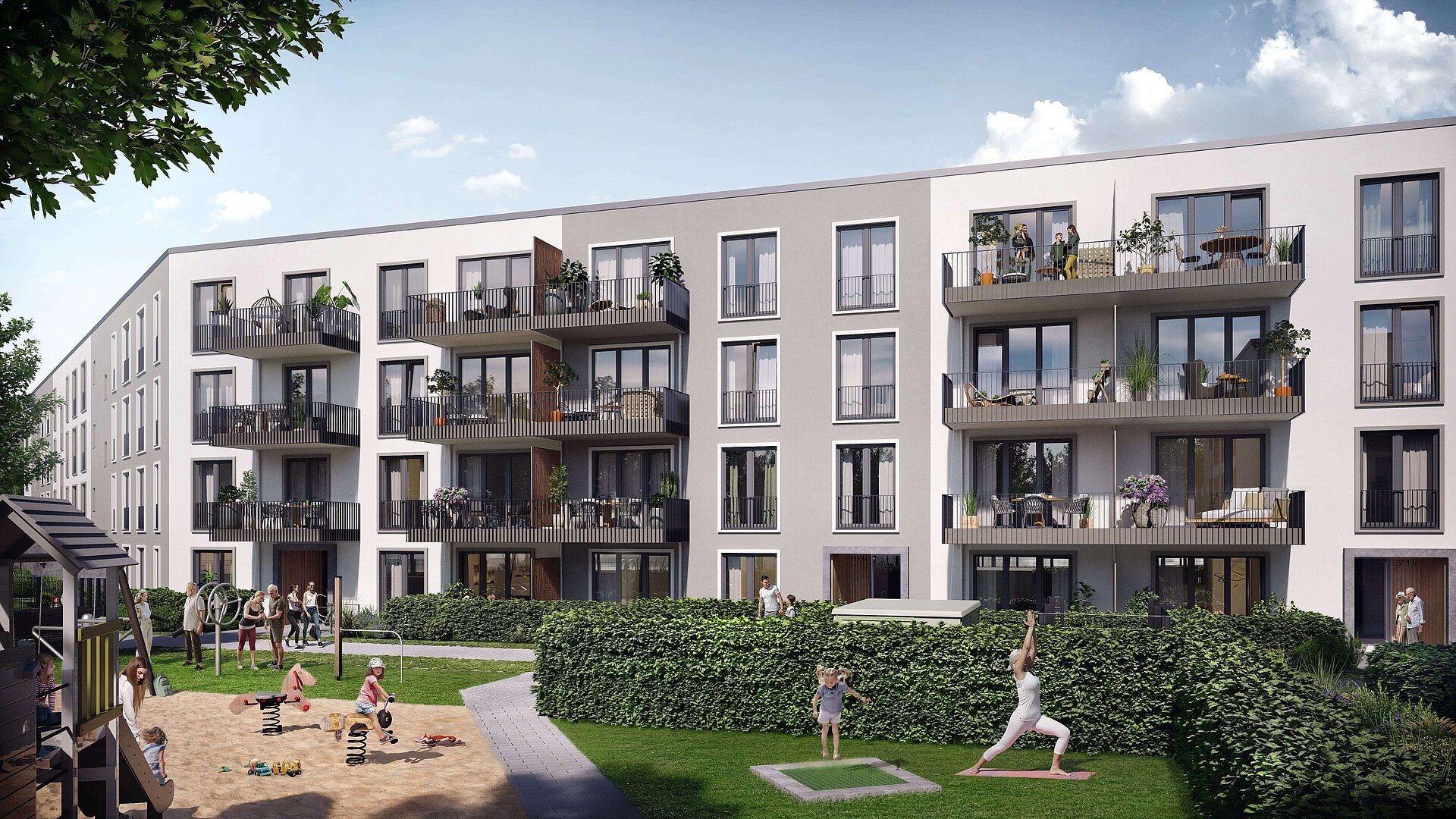 Auf dem Generationenspielplatz kommen Jung und Alt zusammen.